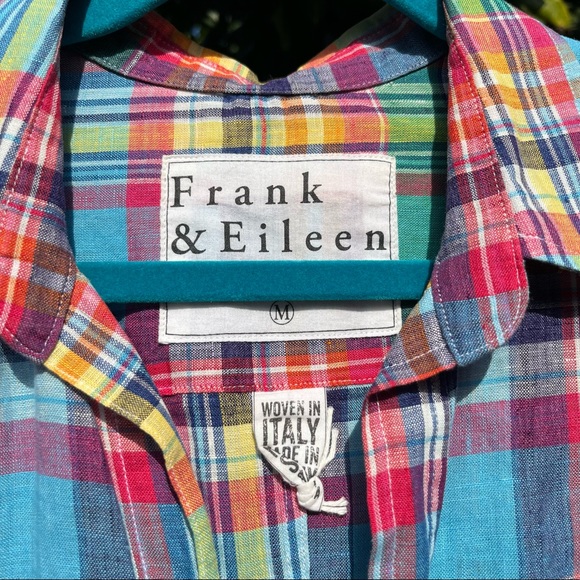 Frank and Eileen rainbow plaid linen button up shirt - Picture 4 of 5